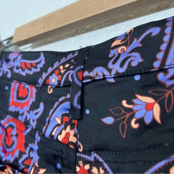 Danielle Bernstein x We Wore What Flare Satin Paisley Pants High Rise Size 32 - Picture 10 of 15